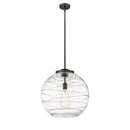 Deco Swirl Pendant shown in the Oil Rubbed Bronze finish with a Clear shade