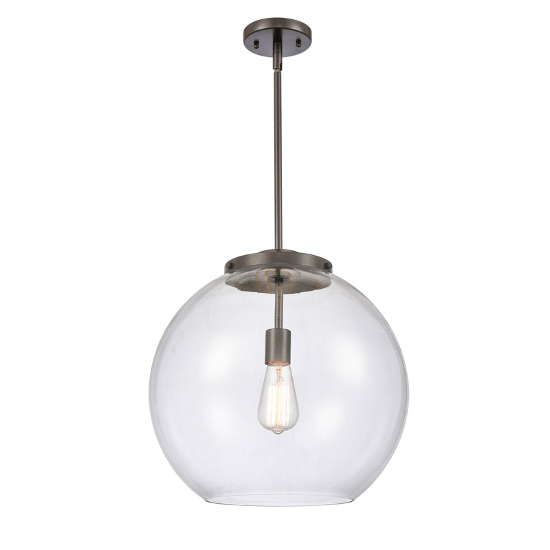 Athens Pendant shown in the Oil Rubbed Bronze finish with a Clear shade