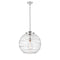 Deco Swirl Pendant shown in the Polished Chrome finish with a Clear shade