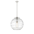 Deco Swirl Pendant shown in the Polished Nickel finish with a Clear shade