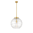 Deco Swirl Pendant shown in the Satin Gold finish with a Clear shade