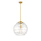 Deco Swirl Pendant shown in the Satin Gold finish with a Clear shade