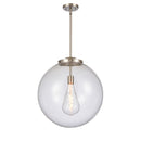 Beacon Pendant shown in the Brushed Satin Nickel finish with a Clear shade