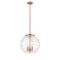 Deco Swirl Pendant shown in the Antique Copper finish with a Clear shade