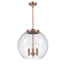 Athens Pendant shown in the Antique Copper finish with a Seedy shade