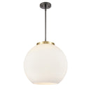 Athens Pendant shown in the Black Antique Brass finish with a Matte White shade