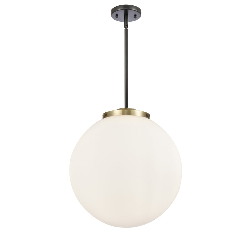 Beacon Pendant shown in the Black Antique Brass finish with a Matte White shade