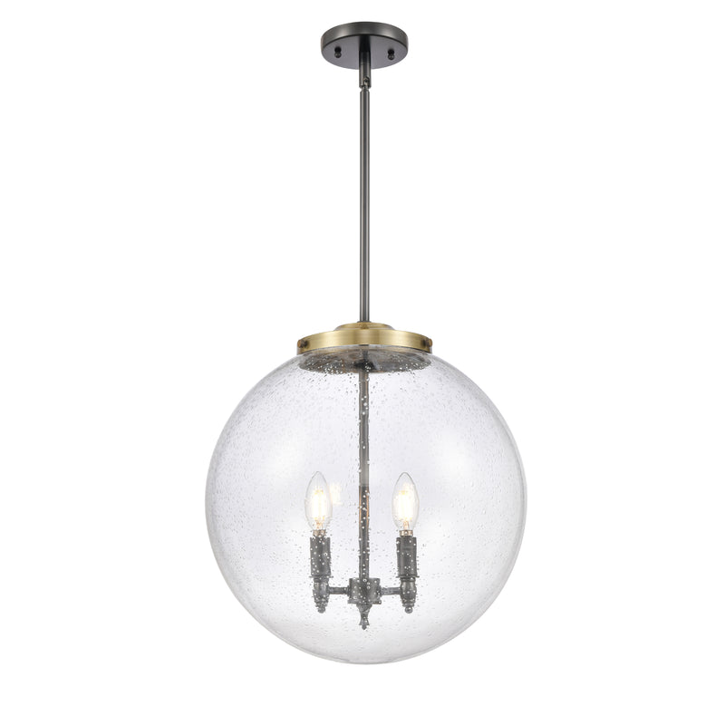 Beacon Pendant shown in the Black Antique Brass finish with a Seedy shade