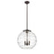 Deco Swirl Pendant shown in the Oil Rubbed Bronze finish with a Clear shade