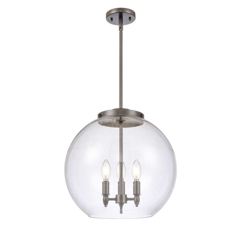 Athens Pendant shown in the Oil Rubbed Bronze finish with a Clear shade