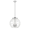 Deco Swirl Pendant shown in the Polished Chrome finish with a Clear shade