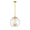 Deco Swirl Pendant shown in the Satin Gold finish with a Clear shade