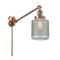 Stanton Swing Arm shown in the Antique Copper finish with a Clear Wire Mesh shade