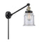 Canton Swing Arm shown in the Black Antique Brass finish with a Clear shade