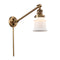 Canton Swing Arm shown in the Brushed Brass finish with a Matte White shade