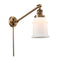 Canton Swing Arm shown in the Brushed Brass finish with a Matte White shade