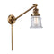 Canton Swing Arm shown in the Brushed Brass finish with a Clear shade