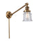 Canton Swing Arm shown in the Brushed Brass finish with a Seedy shade