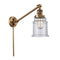 Canton Swing Arm shown in the Brushed Brass finish with a Seedy shade