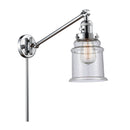 Canton Swing Arm shown in the Polished Chrome finish with a Seedy shade