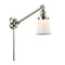 Canton Swing Arm shown in the Polished Nickel finish with a Matte White shade