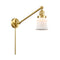 Canton Swing Arm shown in the Satin Gold finish with a Matte White shade