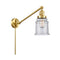 Canton Swing Arm shown in the Satin Gold finish with a Seedy shade