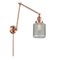 Stanton Swing Arm shown in the Antique Copper finish with a Clear Wire Mesh shade