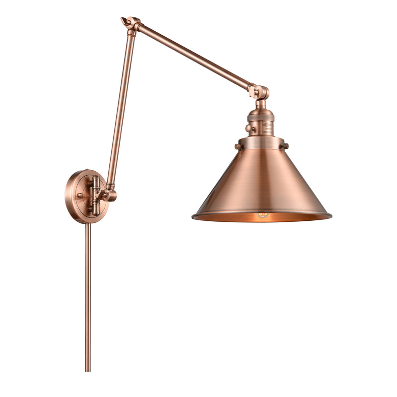 Briarcliff Swing Arm shown in the Antique Copper finish with a Antique Copper shade