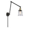 Canton Swing Arm shown in the Black Antique Brass finish with a Seedy shade