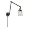Canton Swing Arm shown in the Black Antique Brass finish with a Seedy shade