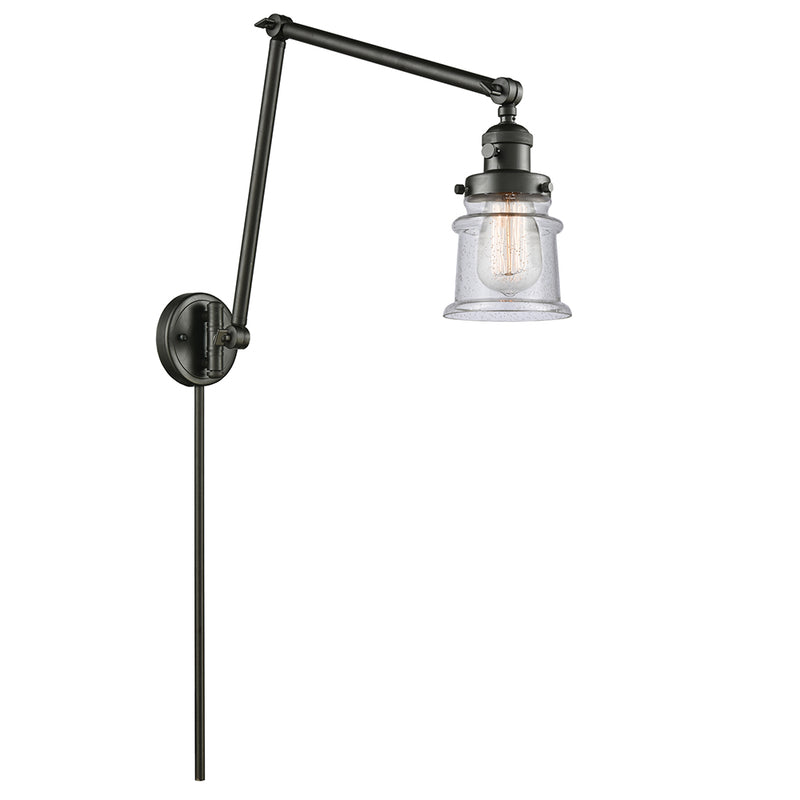 Canton Swing Arm shown in the Oil Rubbed Bronze finish with a Seedy shade