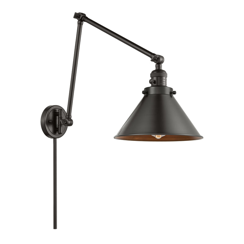 Briarcliff Swing Arm shown in the Oil Rubbed Bronze finish with a Oil Rubbed Bronze shade