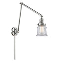 Canton Swing Arm shown in the Polished Chrome finish with a Clear shade