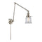Canton Swing Arm shown in the Polished Nickel finish with a Clear shade