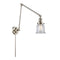 Canton Swing Arm shown in the Polished Nickel finish with a Clear shade