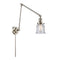 Canton Swing Arm shown in the Polished Nickel finish with a Seedy shade