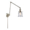 Canton Swing Arm shown in the Polished Nickel finish with a Seedy shade