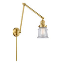 Canton Swing Arm shown in the Satin Gold finish with a Clear shade