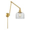 Bell Swing Arm shown in the Satin Gold finish with a Clear shade