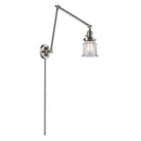 Canton Swing Arm shown in the Brushed Satin Nickel finish with a Clear shade