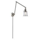 Canton Swing Arm shown in the Brushed Satin Nickel finish with a Clear shade