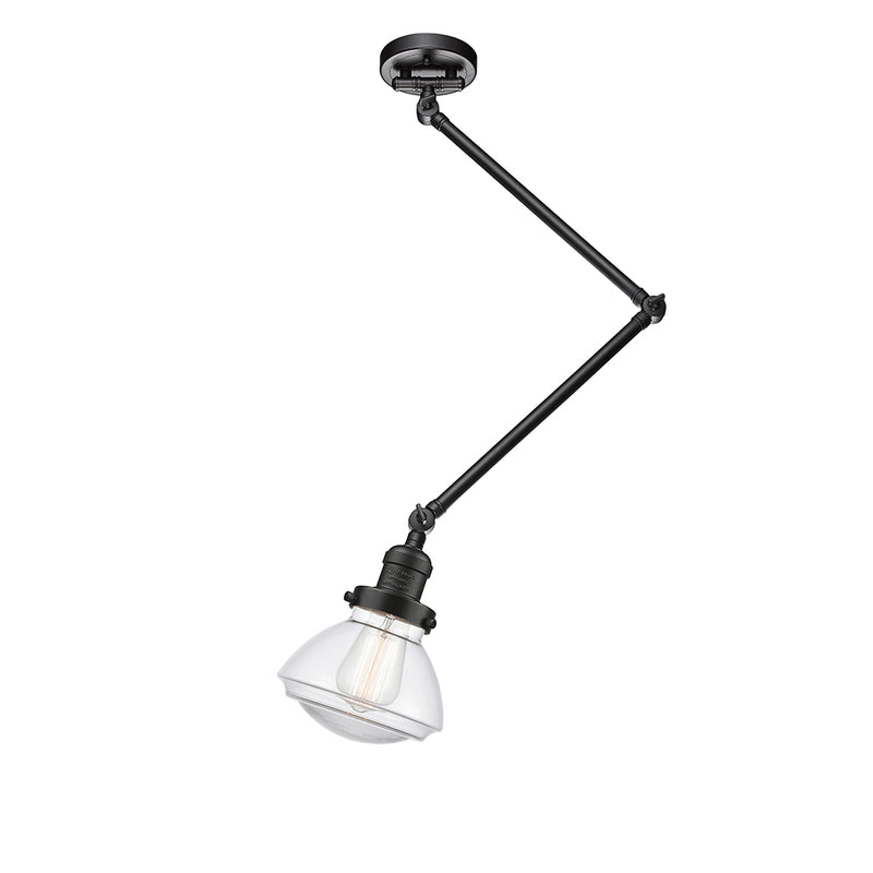 Olean Flush Mount shown in the Oil Rubbed Bronze finish with a Clear shade