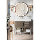 James Martin Columbia 36" Single Vanity Ash Gray with Glossy White Composite Top 388-V36-AGR-BN-GW