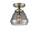 Fulton Semi-Flush Mount shown in the Black Antique Brass finish with a Plated Smoke shade