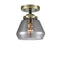 Fulton Semi-Flush Mount shown in the Black Antique Brass finish with a Plated Smoke shade