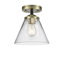 Cone Semi-Flush Mount shown in the Black Antique Brass finish with a Clear shade