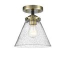 Cone Semi-Flush Mount shown in the Black Antique Brass finish with a Seedy shade