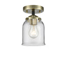 Bell Semi-Flush Mount shown in the Black Antique Brass finish with a Clear shade