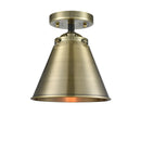 Appalachian Semi-Flush Mount shown in the Black Antique Brass finish with a Antique Brass shade